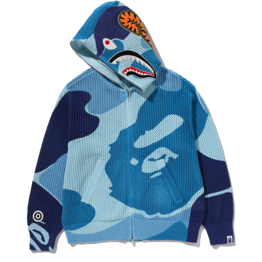 ABC CAMO CROCHET SHARK FULL ZIP HOODIE