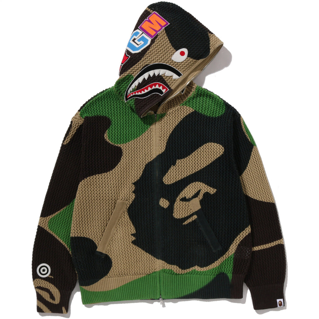 ABC CAMO CROCHET SHARK FULL ZIP HOODIE