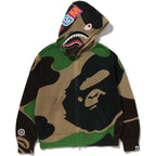 ABC CAMO CROCHET SHARK FULL ZIP HOODIE