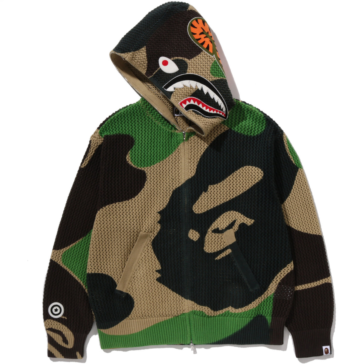 ABC CAMO CROCHET SHARK FULL ZIP HOODIE