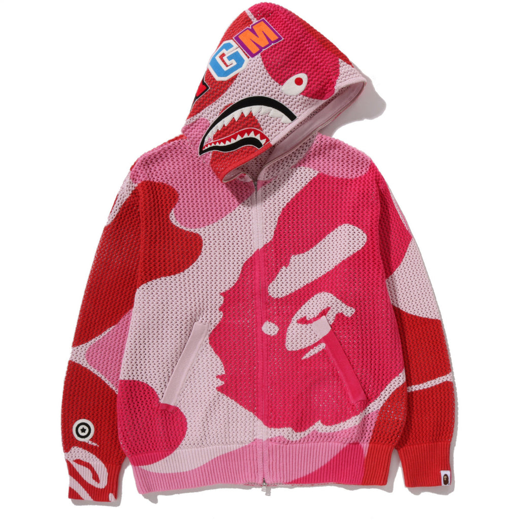 ABC CAMO CROCHET SHARK FULL ZIP HOODIE