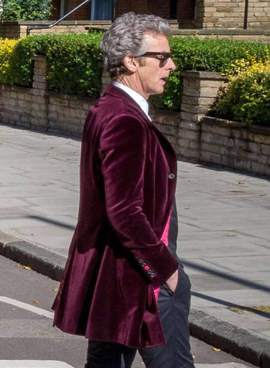 12th Doctor Doctor Who Velvet Maroon Coat