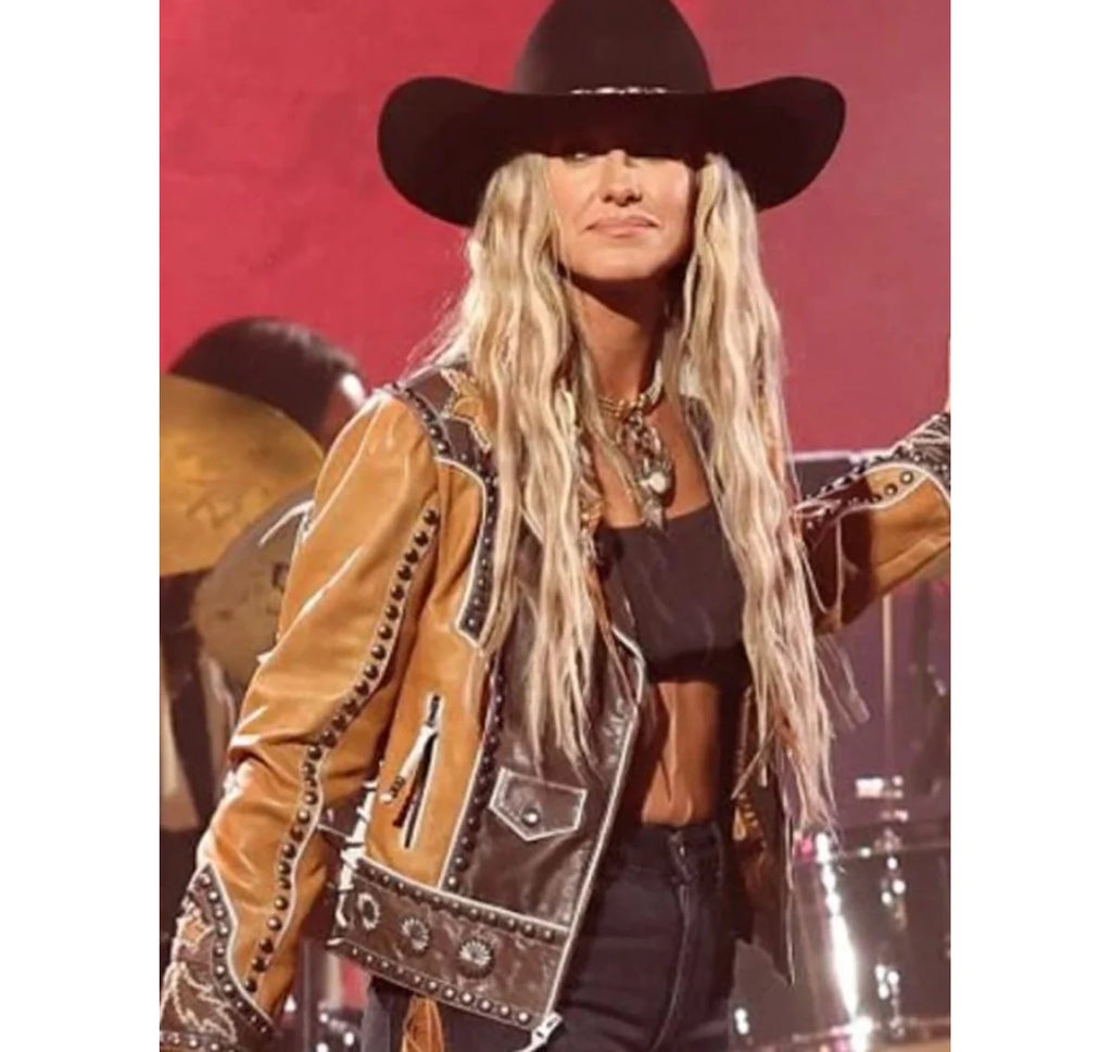 2024-Peoples-Choice-Awards-Lainey-Wilson-Leather-Jacket