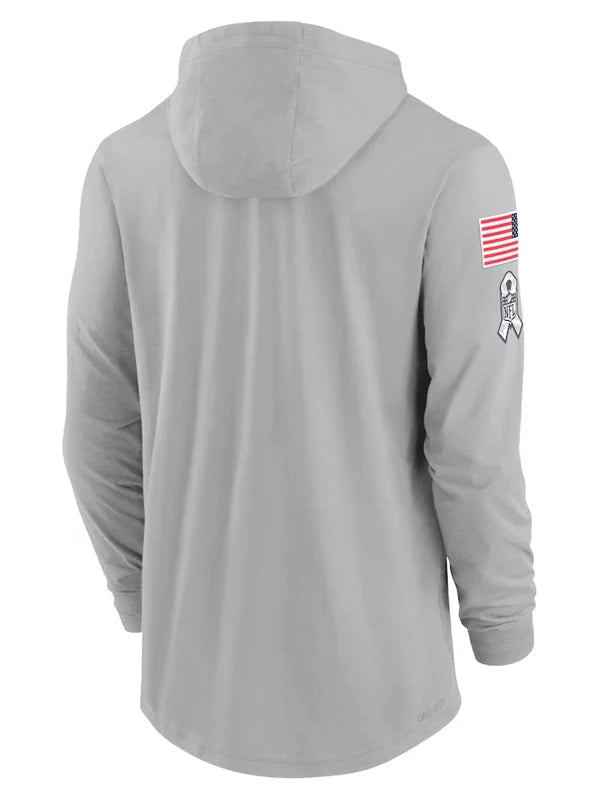 2024 Pittsburgh Steelers Salute to Service Long Sleeve Hooded T-Shirt