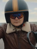 Matchbox The Movie 2026 Arturo Castro Brown Leather Jacket