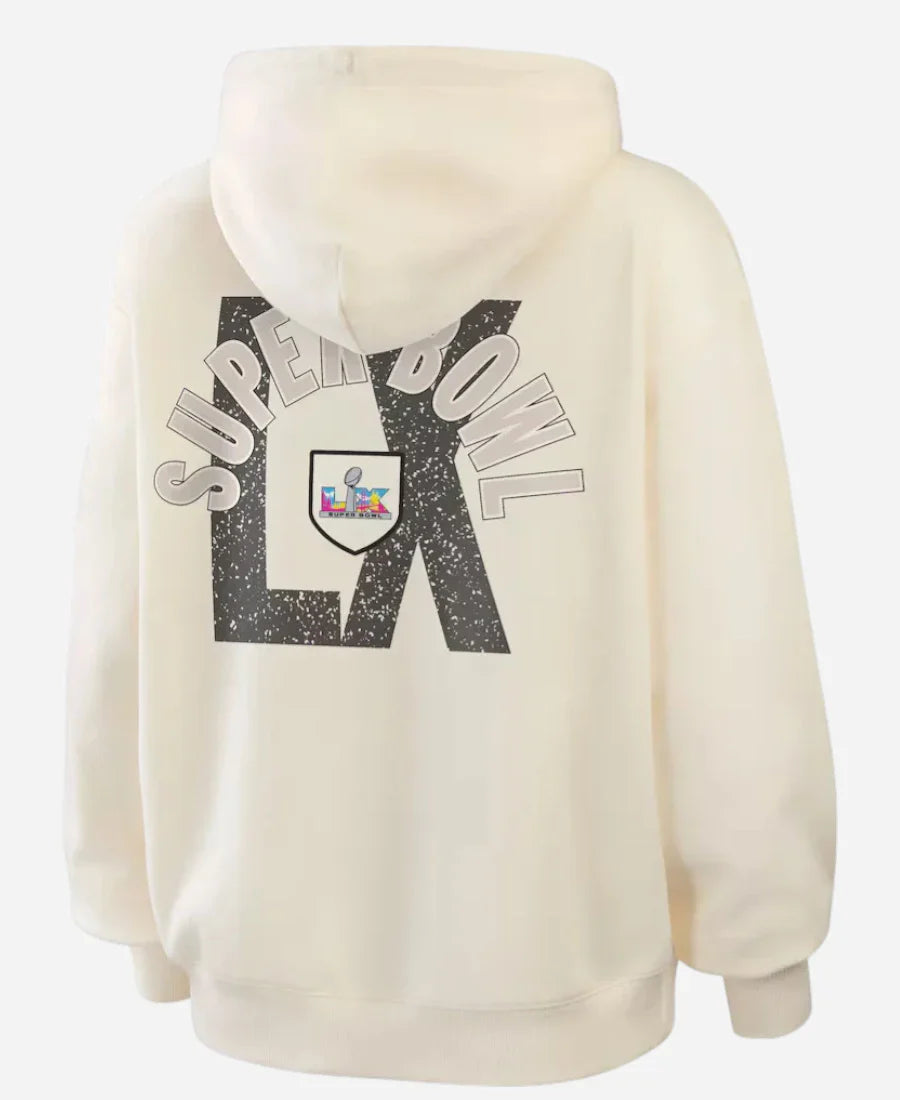 Erin Andrews Super Bowl LX Beige Hooded Jacket