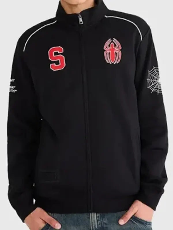 Spider-Man 2026 Black Track Jacket