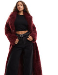 Asos Burgundy Faux Fur Coat
