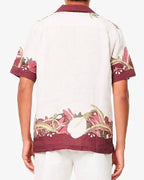 American Idol S24 Luke Bryan White & Burgundy Floral Shirt