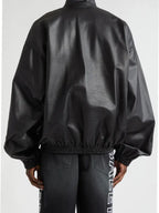 3b Logo Oversize Leather Track Jacket