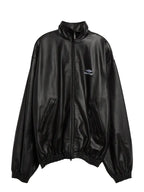 3b Logo Oversize Leather Track Jacket