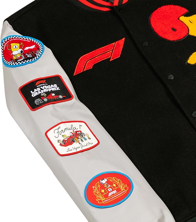F1 Las Vegas Grand Prix x Peanuts Varsity Jacket