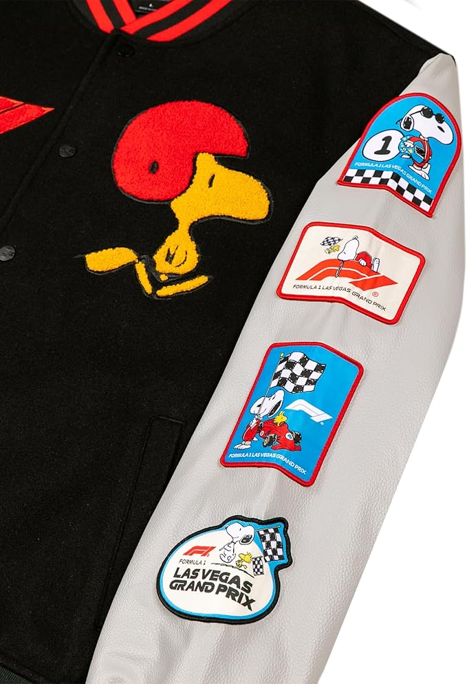 F1 Las Vegas Grand Prix x Peanuts Varsity Jacket