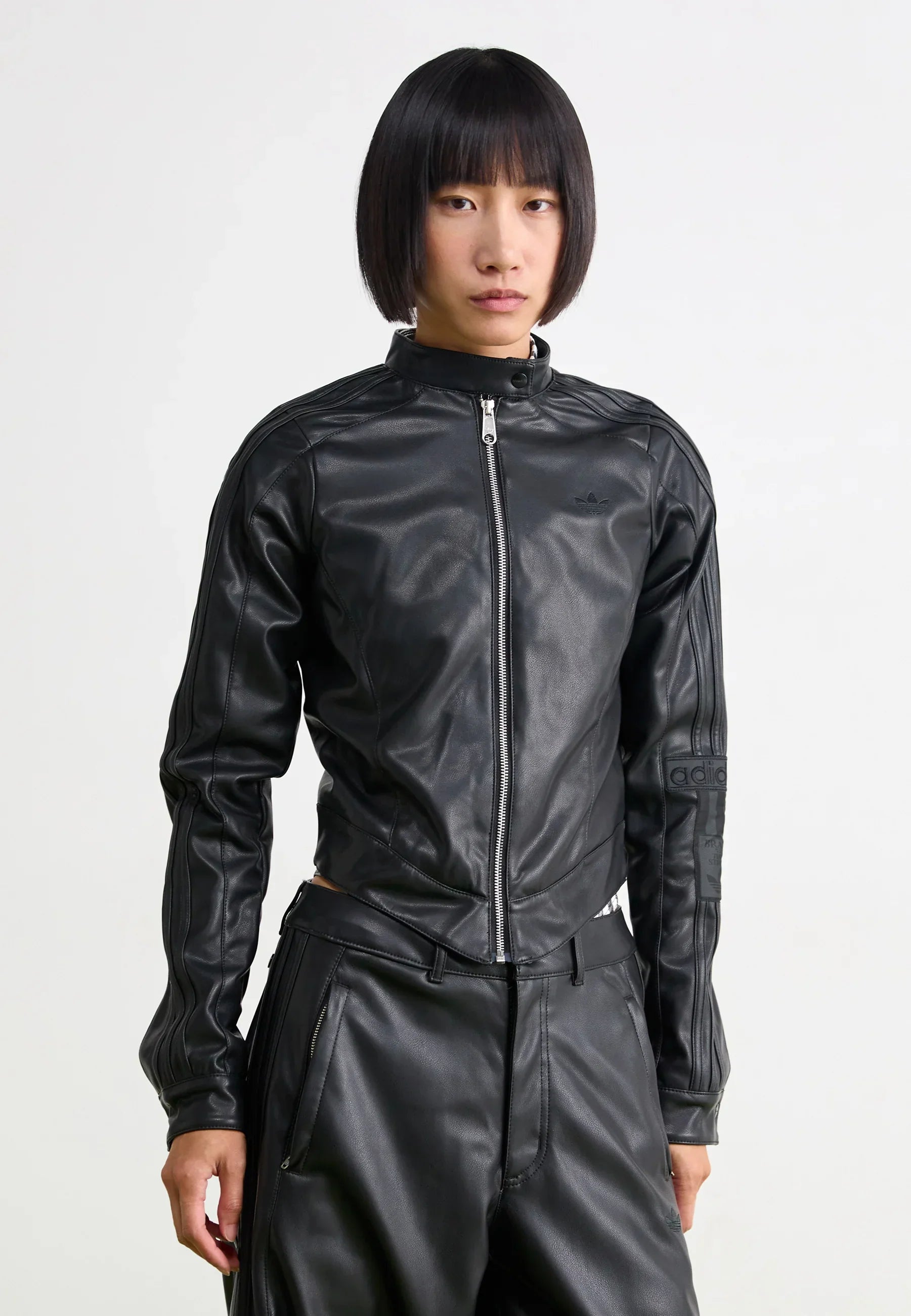 Adidas Black Leather Jacket Women
