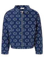 A Different World Jonathan Auguste Blue Print Denim Jacket