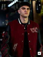 AC MILAN X Off-White Bordeaux Varsity Jacket