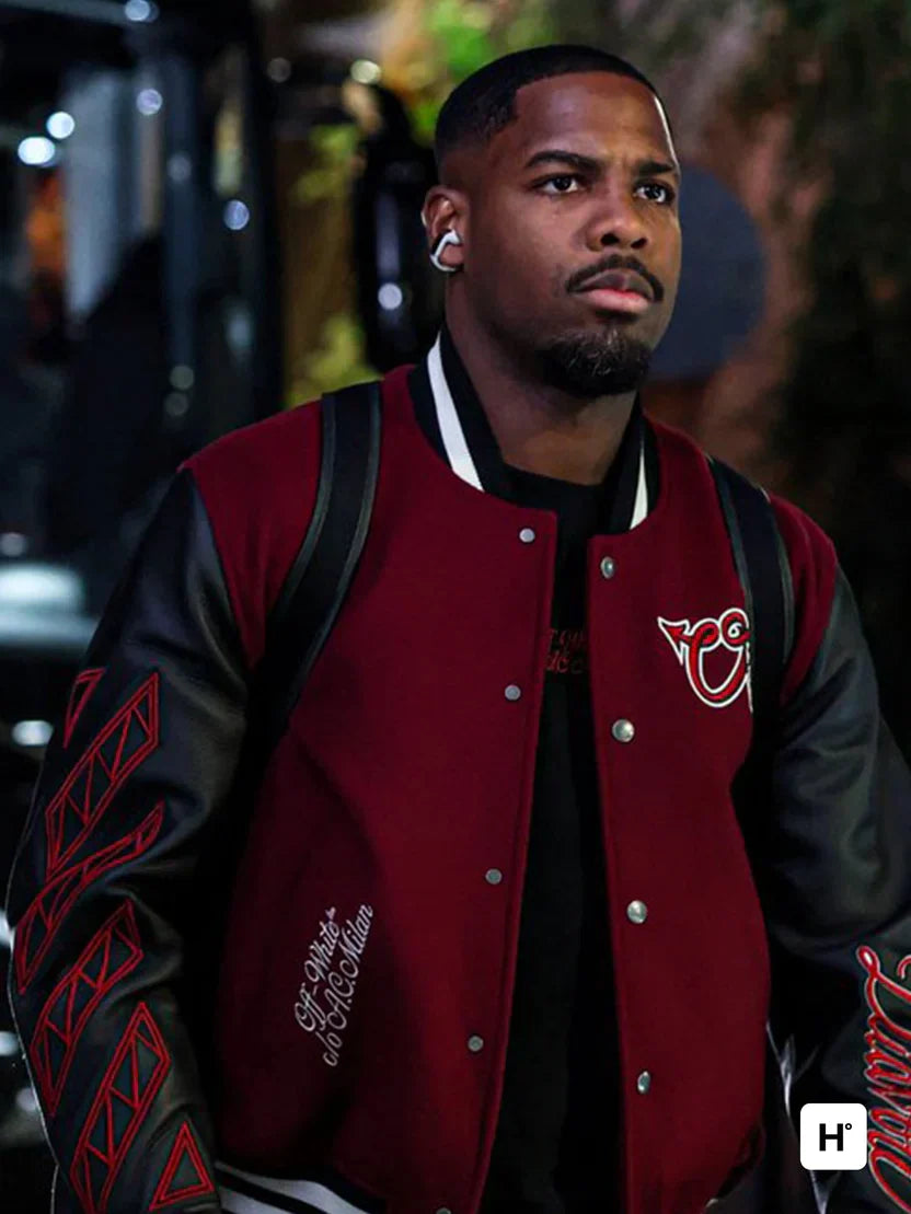 AC MILAN X Off-White Bordeaux Varsity Jacket
