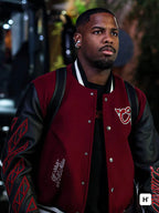 AC MILAN X Off-White Bordeaux Varsity Jacket