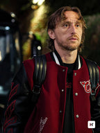 AC MILAN X Off-White Bordeaux Varsity Jacket