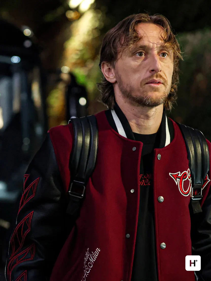 AC MILAN X Off-White Bordeaux Varsity Jacket