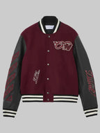 AC MILAN X Off-White Bordeaux Varsity Jacket