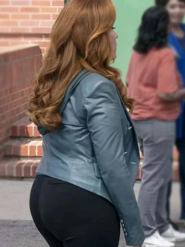 Abbott-Elementary-S05-Melissa-Schemmenti-Leather-Jacket-Back