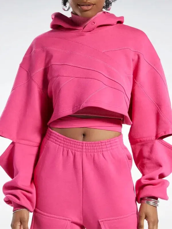Abbott Elementary Naté Jones Cardi B Pink Cropped Hoodie