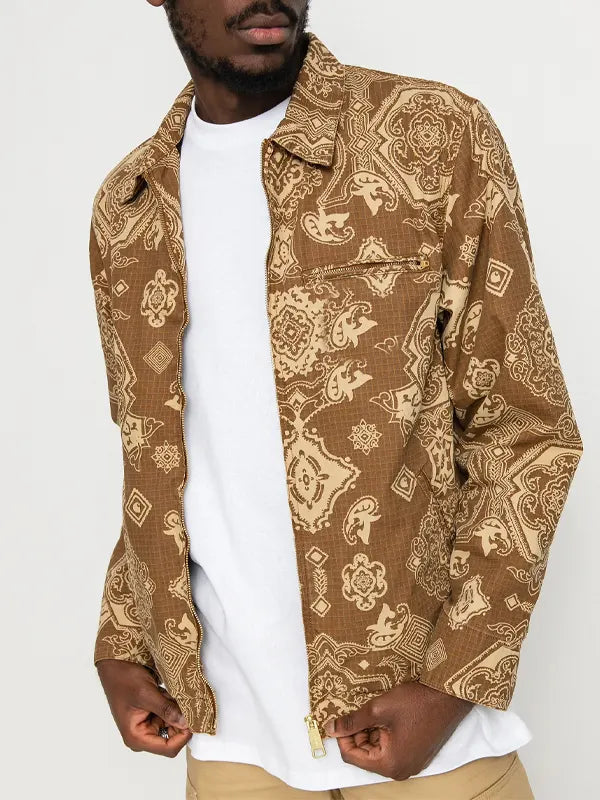 Abbott Elementary Vince Staples WIP Detroit Light Brown Printed Jacket