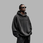Acid wash hoodie for men, relaxed fit