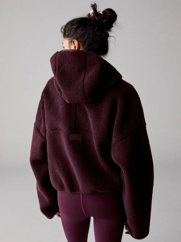 Adanola-Burgundy-Borg-Jacket