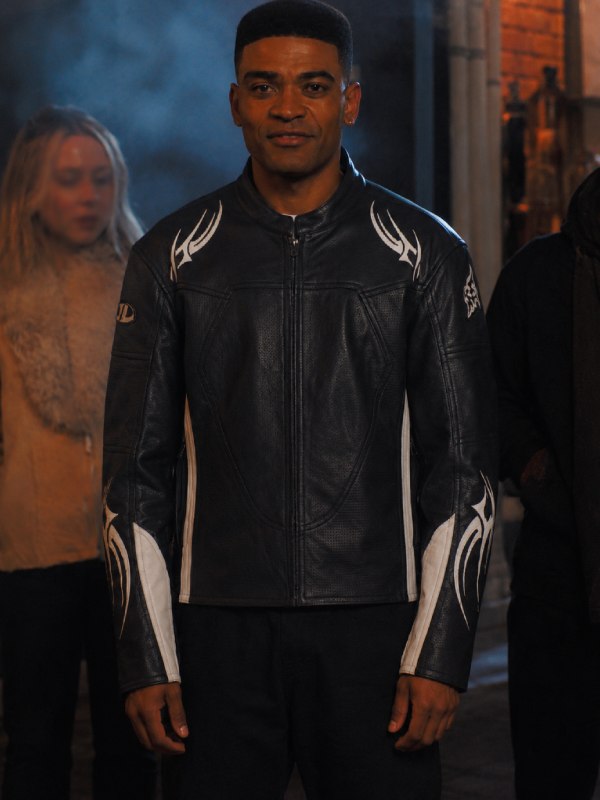 Adults S02 Owen Thiele Black Leather Biker Jacket