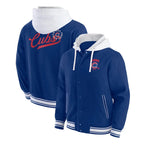 Affortable Chicago Cubs Royal Cotton Hooded Jacket