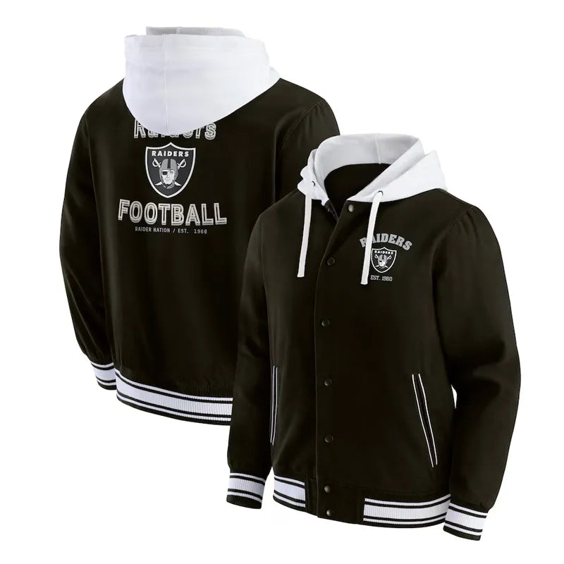 Affortable Las Vegas Raiders Black Cotton Hooded Jacket