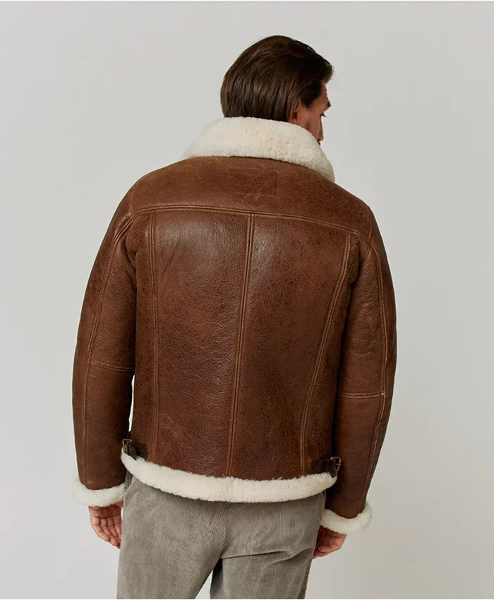 affordable Men’s Brown Leather Aviator Jacket
