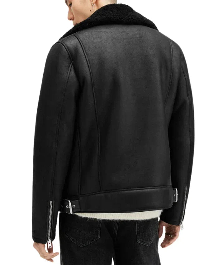 Affortable Men’s Dark Black Leather Jacket