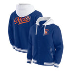 Affortable NY Mets Royal Cotton Hooded Jacket