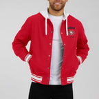 Affortable San Francisco 49ers Scarlet Cotton Hooded Jacket
