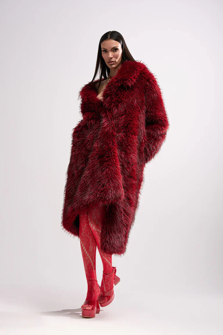 Akira-Red-Faux-Fur-Coat