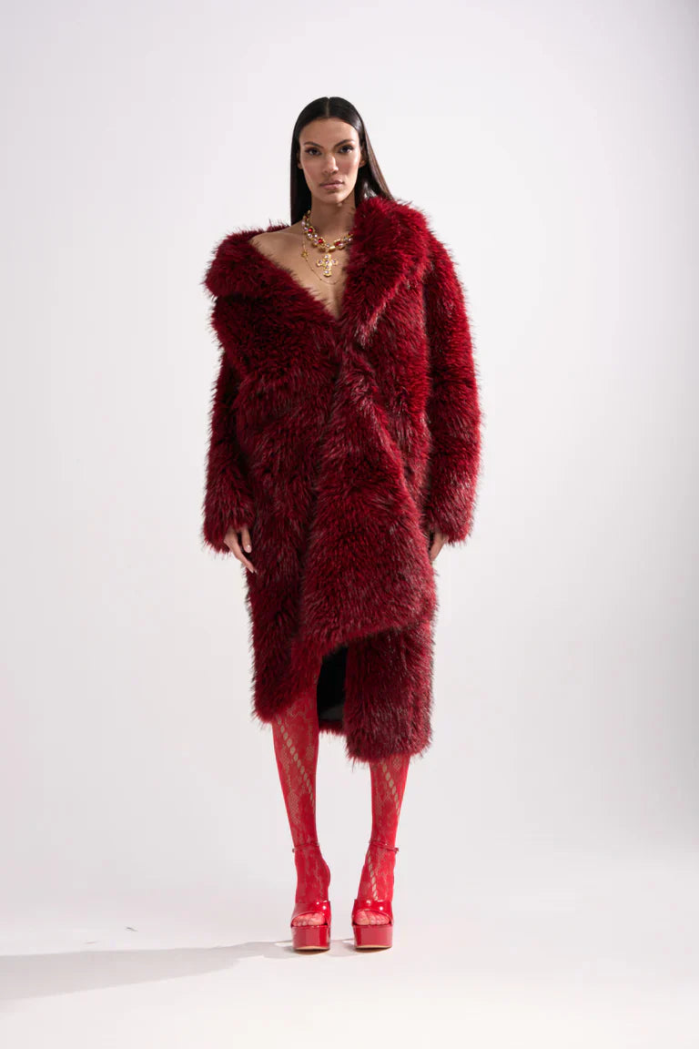 Akira-Red-Faux-Fur-Coat