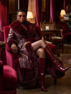 Akira-Vivian-Fur-Trench-Coat-In-Burgundy