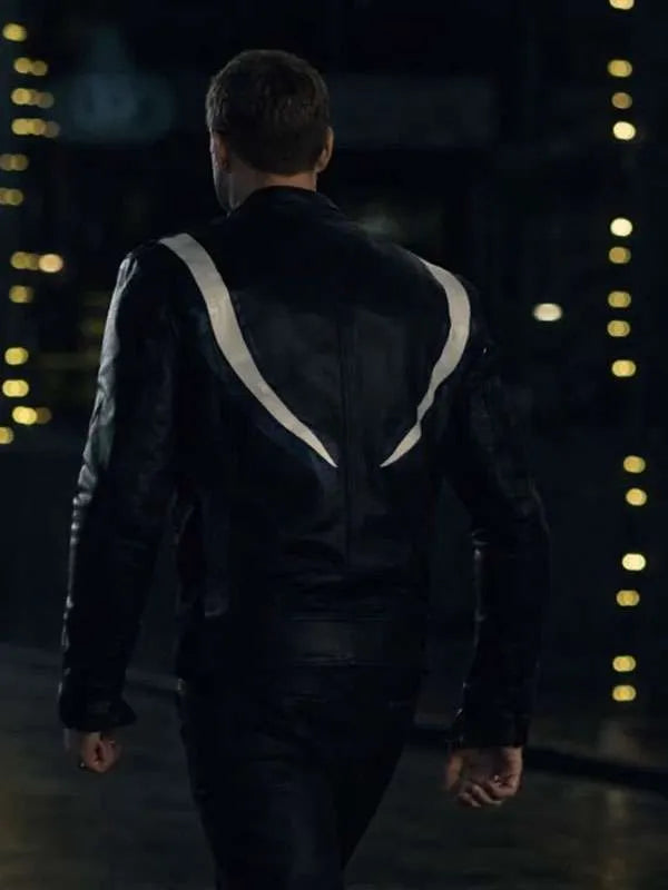 Alexander Skarsgard Black Leather Pillion Jacket