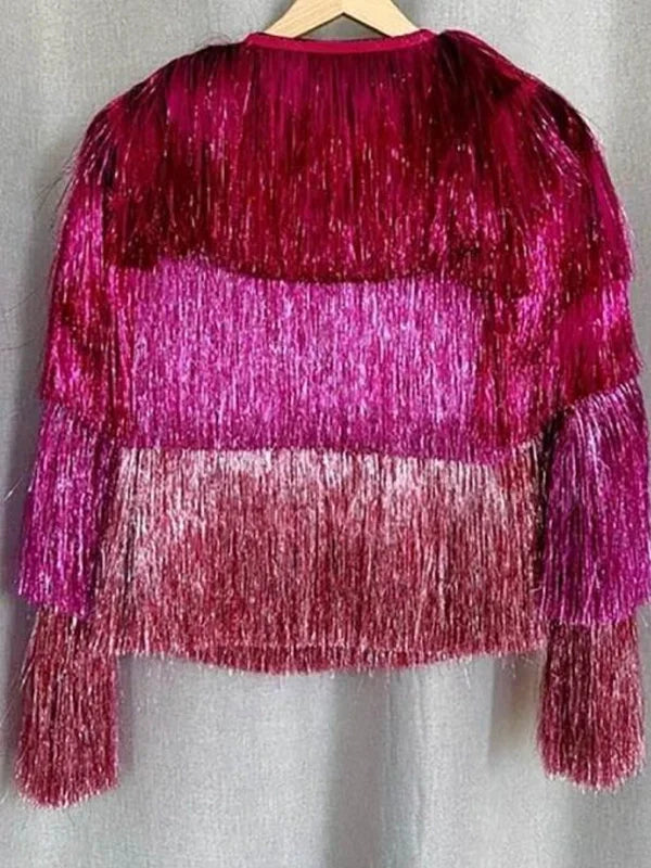 Alison-Oliver-Movie-Saltburn-Venetia-Catton-Metallic-Fringe-Jacket