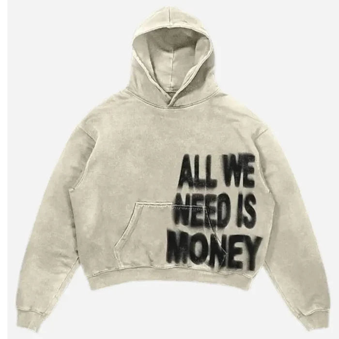 All We Need Is Money Hoodie In White