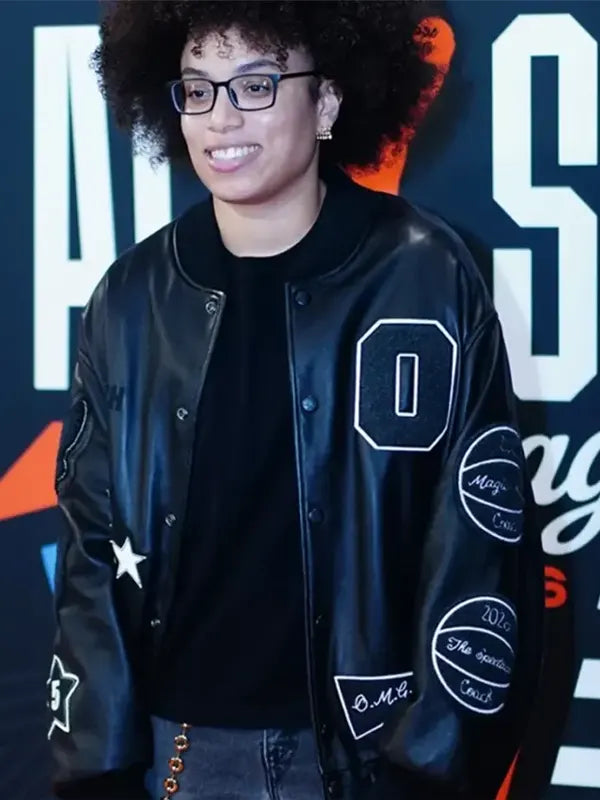 All Star Game 2026 Olivia Miles Black Leather Jacket