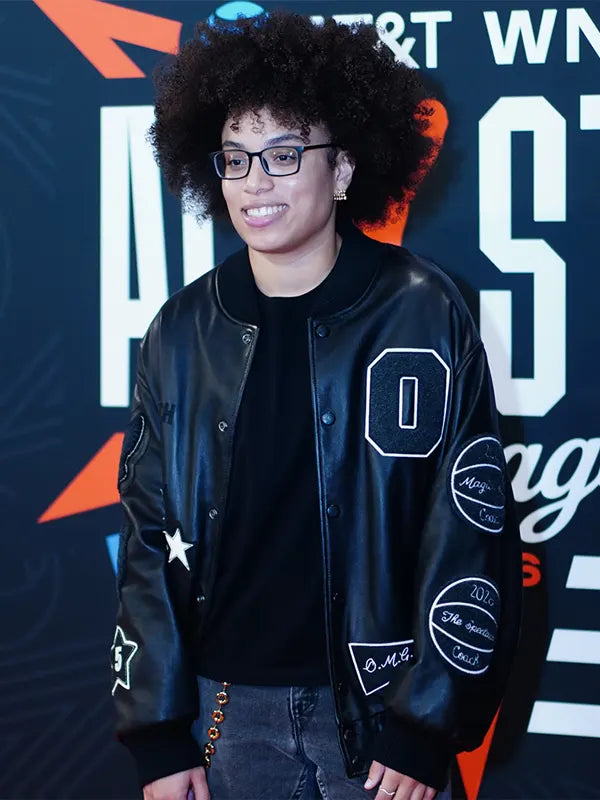 All Star Game 2026 Olivia Miles Black Leather Jacket