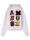 Ambush-Logo-Patch-Zip-Up-Hoodie-Grey