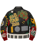 Chris Brown R&B Tour 2026 Leather Bomber Jacket