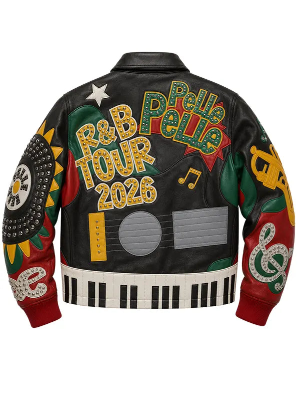 Chris Brown R&B Tour 2026 Leather Bomber Jacket