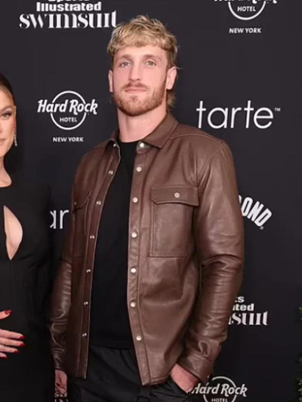 American-Wrestler-Logan-Paul-Brown-Leather-Jacket