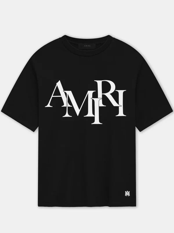 Amiri-Staggered-Logo-Tee